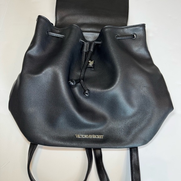 VS Black Faux Leather Backpack Carryall NWT - Picture 4 of 8